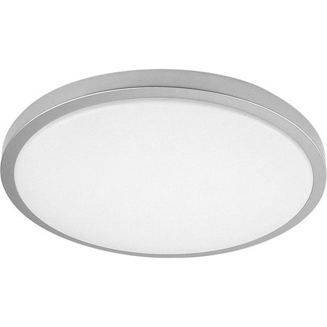 Plafonnier Kirat 60W, blanc/argent, 5880 lm, 49x49x8 cm, télécommande à intensité variable