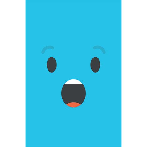 Sticker réfrigérateur et lave vaisselle, smiley surpris bleu étonnement déco, 75 cm X 49 cm (1/3)