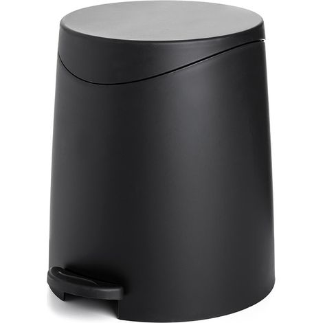 Pattumiera da bagno con pedale 3lt nera opaca in plastica (1/4)