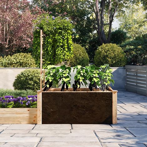 Porte-plantes bois naturel en bois de sapin 222 x 63 x 132 cm (1/5)