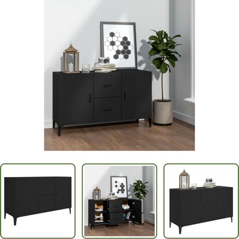 vidaXL Stauraum - Sideboard Schwarz 100x36x60 cm Holzwerkstoff (1/5)