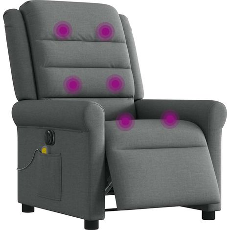 Maison Exclusive - Massagesessel Elektrisch Dunkelgrau Stoff