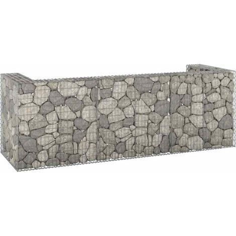 Gabbione per Bidoni in Acciaio Zincato 325x100x110 cm vidaXL