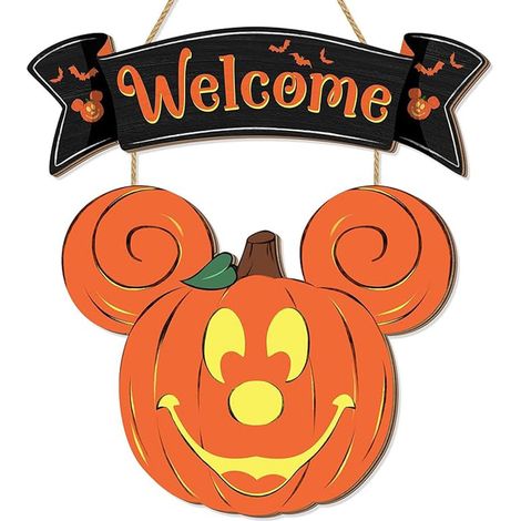Letrero de puerta de Halloween, decoraciones para el porche, decoraciones de calabazas con ratones de Halloween, corona de Halloween, decoraciones de otoño, ventana interior, decoración de porche de H (1/5)