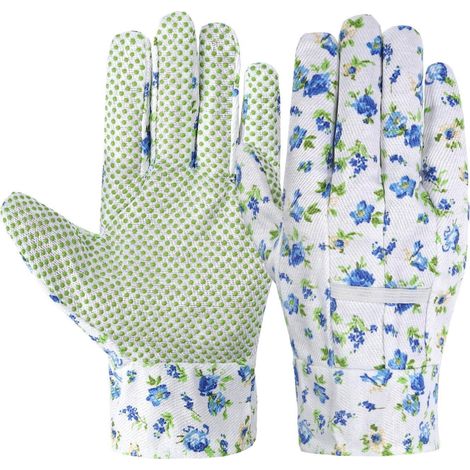 Gants De Jardinage - Revêtement En Perles PVC - Protection Contre Les Piqures Et Coupures - Conception Ergonomique - Pour Plantation Et Entretien De Fleurs - 1 Paire (1/5)