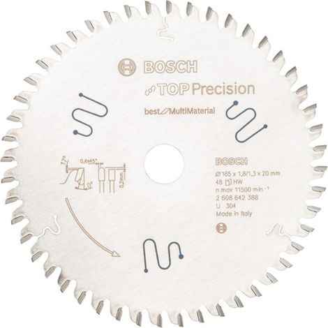 Bosch Kreissägeblatt Top Precision Best for Multi Material, 165 x 20 x 1,8 mm, 48 - 2608642388 (1/5)