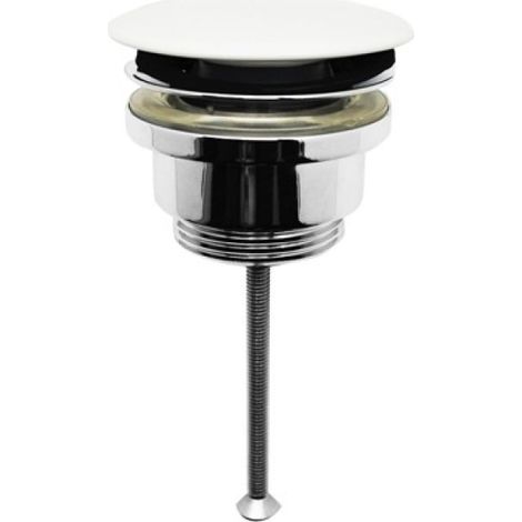 PILETTA LAVABO CLICK-CLACK TAPPO TONDO IN CERAMICA BIANCO 1&quot1/4