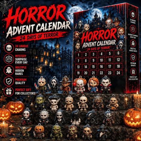 Calendrier de l'Avent fantôme d'Halloween, boîte surprise, calendrier plat en acrylique de 24 jours, cadeau mignon et amusant pour enfants et adultes, décoration de fête A12