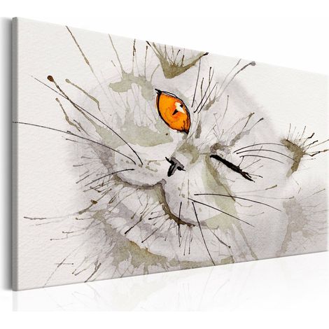 Tableau chat gris - 120 x 80 cm (1/4)