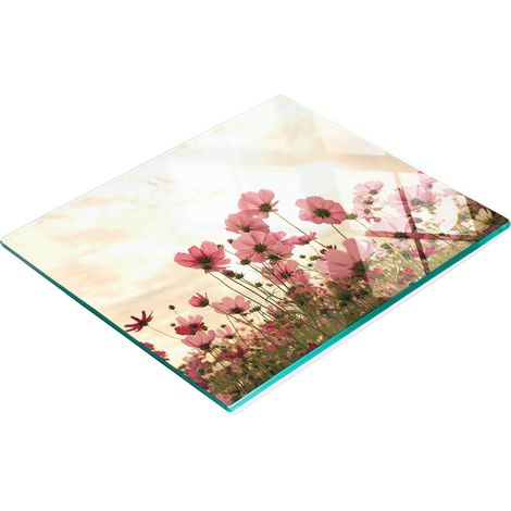 Pannello decorativo multifunzionale in legno temperato per cucina, con motivo floreale Cosmos, 60x52 cm. (1/5)