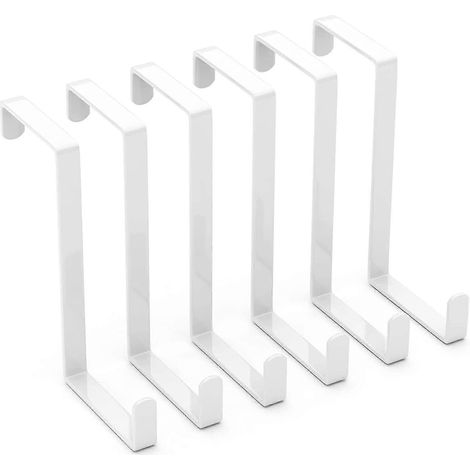 Lot de 6 crochets de porte. Crochet de porte en forme de Z, compatible avec les portes de 3,5 cm et 4,5 cm d'épaisseur. (1/5)