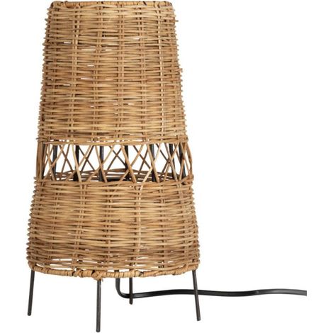 Lampe à poser en bambou tressé – Éclairage doux – Compatible E14, 60W – Pour intérieur bohème – LAPJAHIA – Mathias Luminaires (1/5)