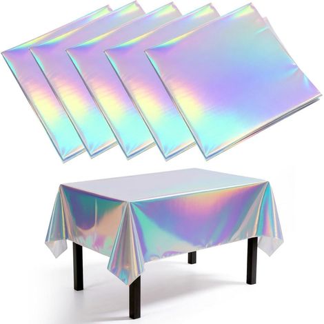 5x Glitzer Tischdecke 137x274cm Wasserdicht Einweg für Party & Deko