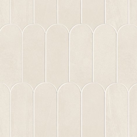 Mosaïque effet Enduit Blanc Lin Ecaille 29,7x29,6x0,85 cm Mat Calviro - Mur intérieur (vendu par carton de 0,53 m²) - RO'MA CARRELAGE