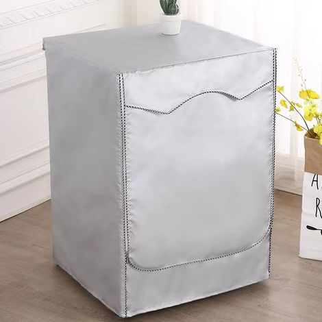 SHINING HOUSE Funda protectora antipolvo para lavadora y secadora (60 x 60 x 85 cm, borde plateado) (1/3)