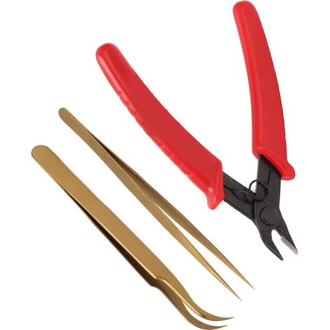 Pince électrique coudée et pince à épiler pointue, kit de réparation électronique anticorrosion à résistance magnétique (1/5)