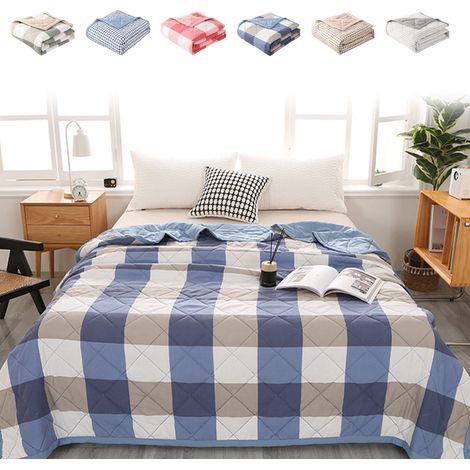 Couette Fraîcheur - 200x150 cm - 98 % Coton 2 % Élasthanne - Pour Lit Queen Size - Usage Été Toute l'Année - 1 Pièce (1/5)