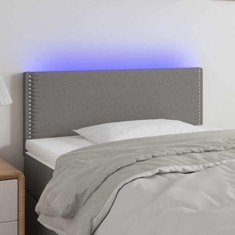 Tête de lit LED en tissu gris foncé réglable 100 x 5 x 78/88 cm, 5.88kg - PANGIVO (1/5)