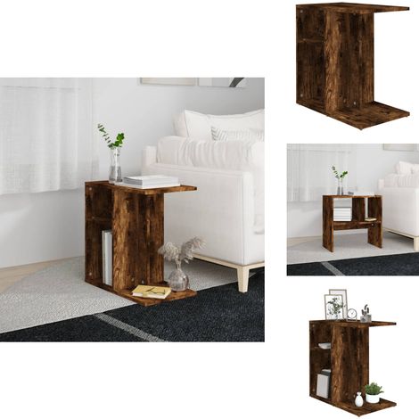 Table d'appoint Chêne fumé 50x30x50 cm Bois d'ingénierie - Table D'appoint - Meuble Design - Table Basse - Table Côté Canapé - Rangement Modulaire (1/5)