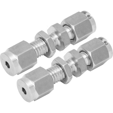 2 raccords à compression en acier inoxydable 316, connecteurs à double anneau, accessoires Ф3 (1/5)