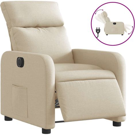 Maison Exclusive - Relaxsessel Elektrisch Creme Stoff