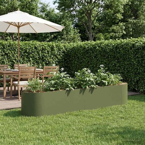 vidaXL Jardin surélevé Vert olive 220 x 40 x 40 cm Acier
