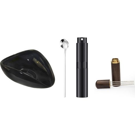 Plat à haricots noirs + spray + aiguille à poudre + cuillèrePlateau doseur pour grains de café, balance, coupelle à grains, tasse doseuse en céramique pour café moulu, coupelle pour grains verts, plat (1/5)