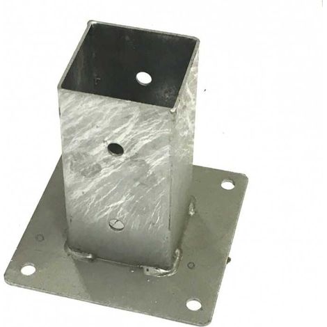 Staffa a bicchiere per palo quadrato 9x9 cm, supporto base zincato a caldo per gazebo e pergolati - Esterni da Vivere (1/4)
