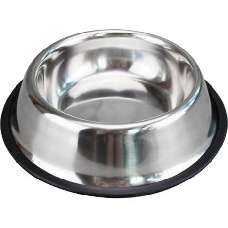 Lot de 2 gamelles antidérapantes en acier inoxydable Amazon Basics pour chiens (25,4 x 7,1 cm), capacité jusqu'à 4 tasses chacune. (1/5)