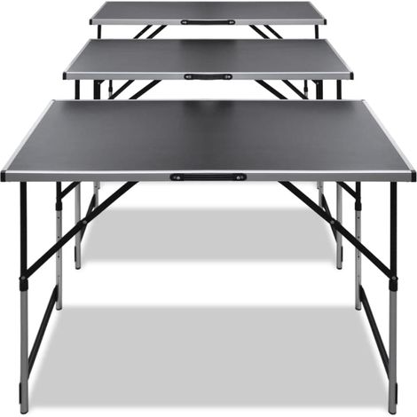 Table à coller 3 pcs pliable Hauteur réglable CFW866026