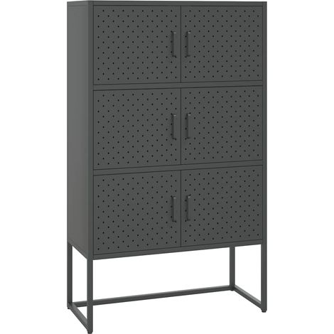 Maison Exclusive - Credenza Alta Antracite 80x35x135 cm in Acciaio (1/5)