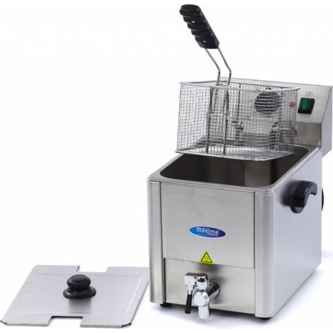 Friteuse professionnelle - Électrique - 8 litres - Robinet de vidange - Zone froide - Maxima (1/5)