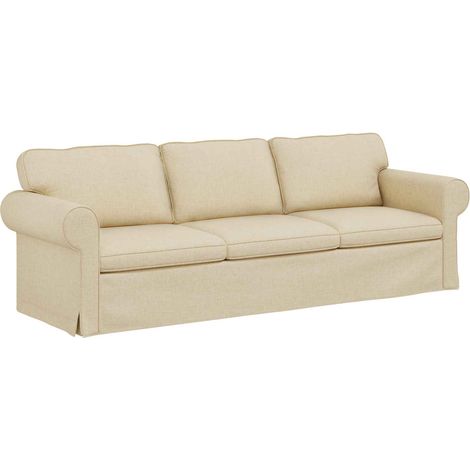 Divano Crema 245 x 82 x 80 cm Tessuto vidaXL