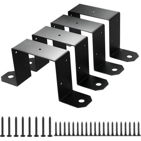 schwarze 4 x 4 Zoll Pfostenhalterungen für eine stabile und