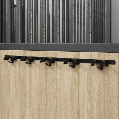 Teenpull – Trensenhalter für 5 Trensen mit 5 Haken Schwarz Eisen (1/5)