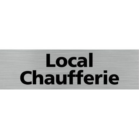 Pictogramme LOCAL CHAUFFERIE (Q0150).- Adhésif aspect aluminium brossé -