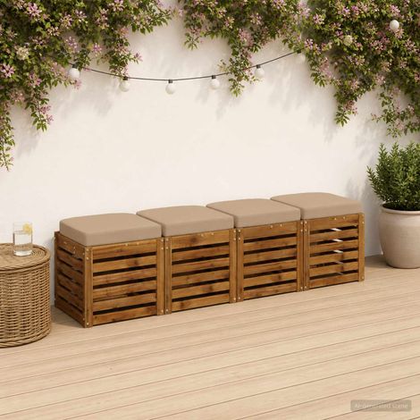 vidaXL Cuscini per sedile a 4 pezzi SOEST 4 pcs 100% Poliestere Sabbia