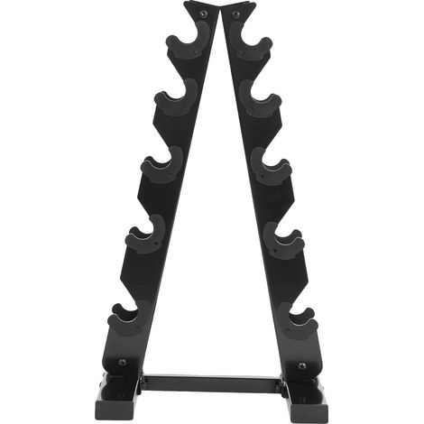 Soporte para barras, diseño de 5 niveles, construcción de acero resistente, color negro. (1/2)