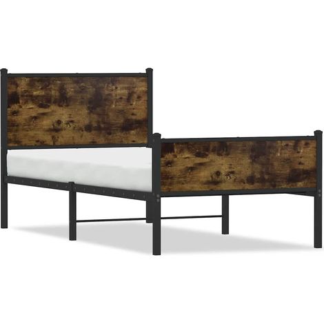Maison Exclusive - Giroletto senza Materasso in Metallo Rovere Fumo 75x190 cm (1/5)