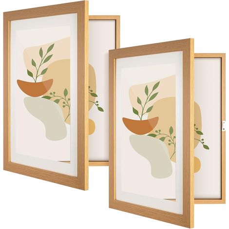 Trintion 2PCS A4 Art Frames Front Opening Artwork Display Frame Picture Wall Hanging (Wood) (1/5)