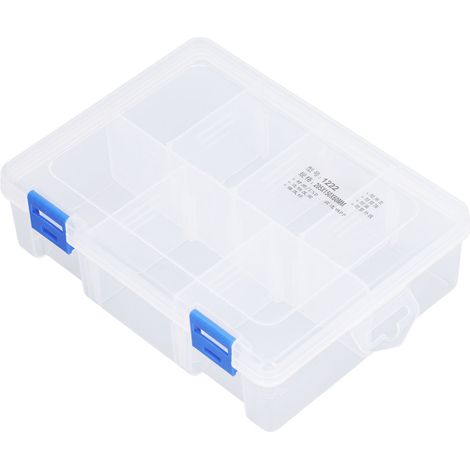 Boîte de rangement transparente à 7 compartiments pour petites pièces, en plastique PP, avec séparateur amovible. (1/5)