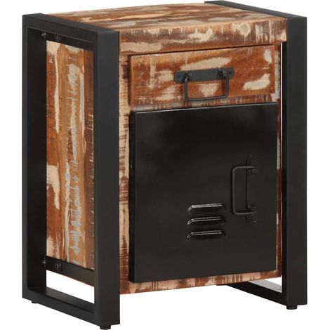 Tables de chevet 2 pcs Cabinet de chevet Table de nuit multicolore bois massif de manguier brut (1/5)