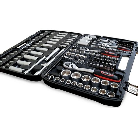 Coffret multi-outils 171 pièces – Acier chrome-vanadium haute qualité – Dents d'engrenage 72T – Boîtier HDPE pour rangement facile - CT12171B