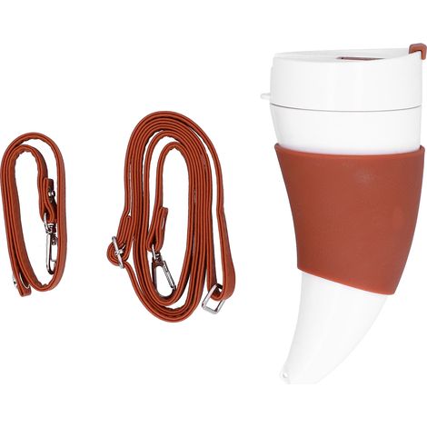 Tasse Isotherme 230ml en Forme de Corne de Chèvre, Doublure Acier Inoxydable pour Bureau ou Maison, Noir (1/5)
