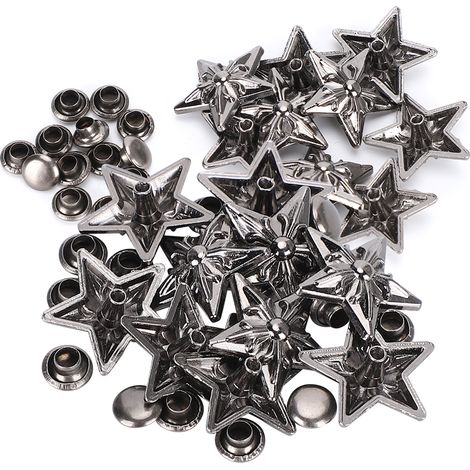 Lot de 50 rivets étoiles, vis et boutons de 16 mm pour la maroquinerie, accessoires de bricolage pour ceintures, bagages et vêtements.