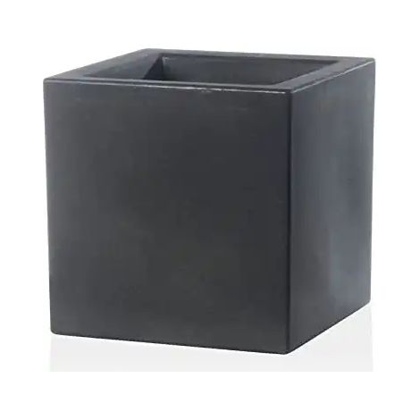 Vaso Fioriera Giardino Schio Cubo 30x30cm in Plastica Riciclabile 28lt Antracite (1/4)