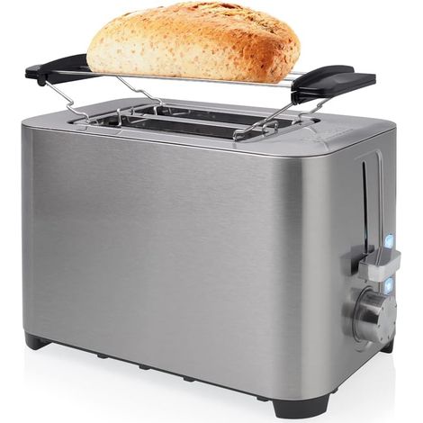 Grille-pain Inox Brossé 850W 2 Fentes Courtes (1/2)