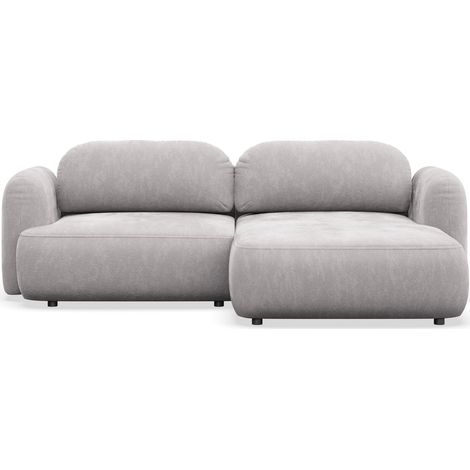 Selsey Tvoya – Ecksofa mit Schlaffunktion, Ottomane rechts, hellgraues Chenille