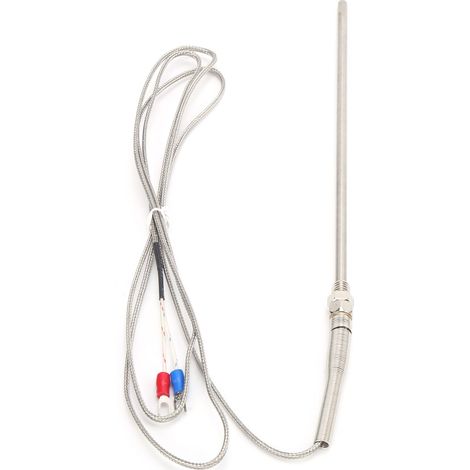 Sonde de température à thermocouple de type K 5 x 200 mm, filetage M8, en acier inoxydable (1/5)