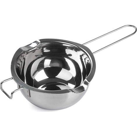 Double casserole en acier inoxydable pour faire fondre le chocolat, les bonbons et fabriquer des bougies (acier 18/8, capacité de 2 tasses) (1/5)